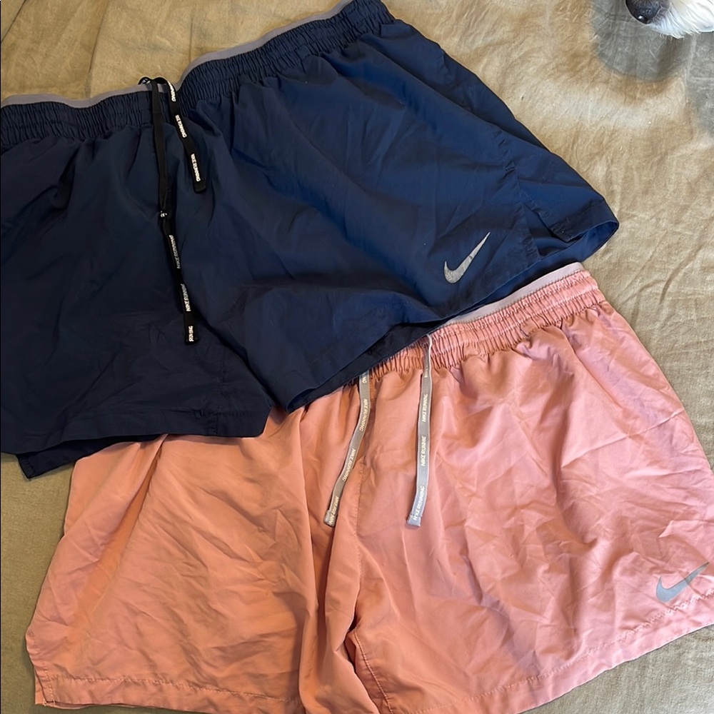 Nike Navy and Pink Running Shorts